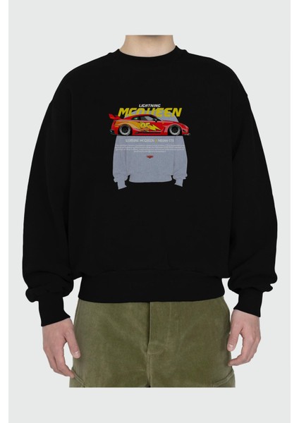 Lightning Mqueen Ön Baskılı Anime Oversize Sweatshirt Erkek Kadın Unisex fiyatları