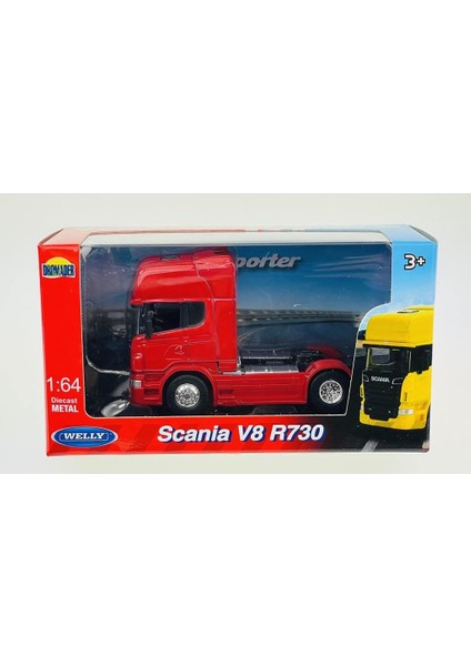 Scania V9 R730 1/64 Kırmızı Model Araba