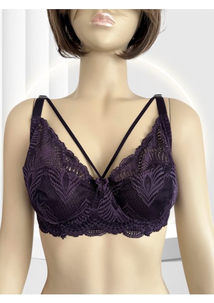 Tyla Dantelli C Cup Önü Şeritli Günlük Kullanım Balenli Şık Toparlayıcı Sütyen indirimleri