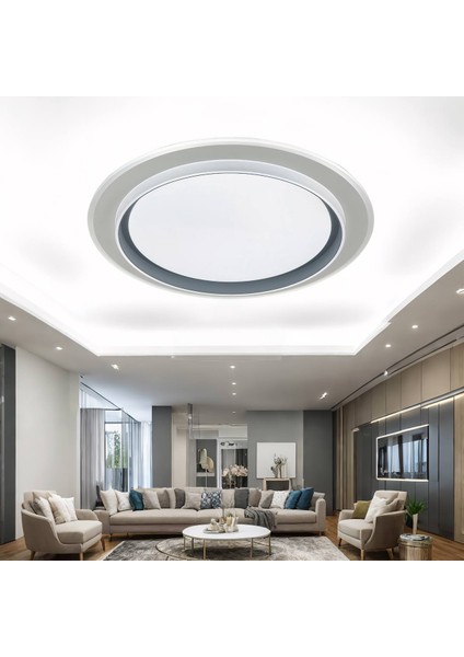 Eos-08 Modern Led'li Kare Tavan Aydınlatma 3 Işık Tonu (Beyaz,sarı ve Günışığı) Şık ve Tasarruflu ÇAP:50CM Avize