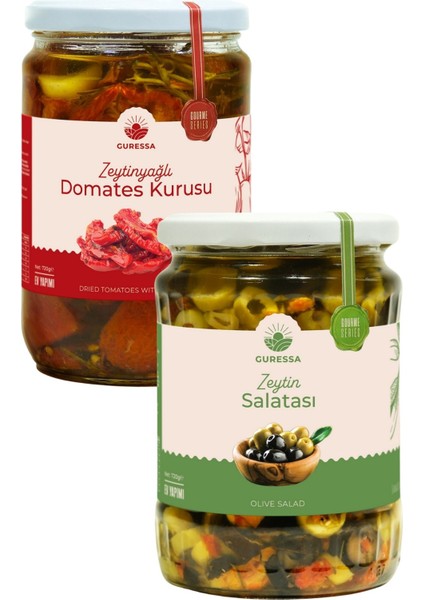 Akdeniz Sofrası Zeytin Salatası ve Zeytinyağlı Domates Kurusu 720 Gr 2'li