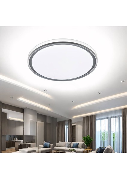 Eos-07 Modern LED Tavan Lambası 3 Işık Rengi(Beyaz, Sarı ve Günışığı) Şık ve Enerji Tasarruflu ÇAP:50CM Avize