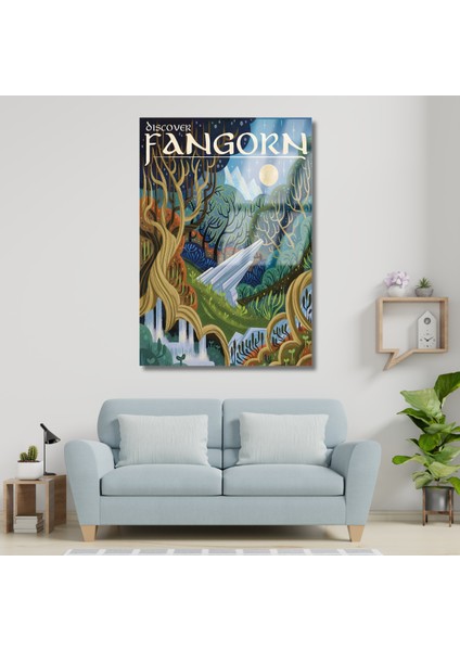 Yüzüklerin Efendisi Cam Fangorn Ormanları Dijital Baskı Kırılmaz Cam Tablo Lotr Cam Tablo