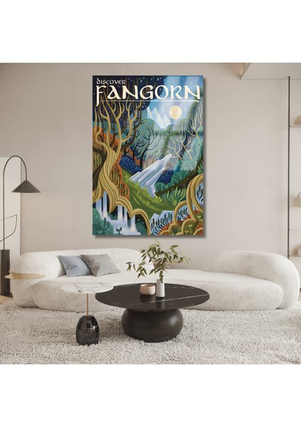 Yüzüklerin Efendisi Cam Fangorn Ormanları Dijital Baskı Kırılmaz Cam Tablo Lotr Cam Tablo