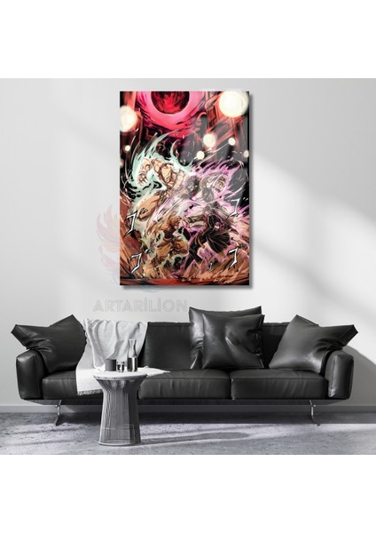 Cam Anime Tablosu Jojo Jotaro ve Dio Temalı Dijital Baskı Cam Tablo Oyuncu Odası Tablosu