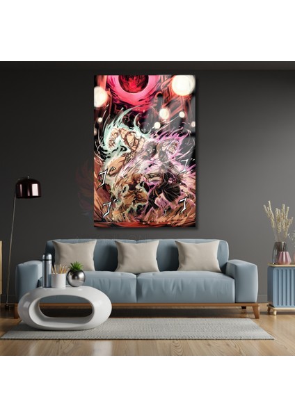 Cam Anime Tablosu Jojo Jotaro ve Dio Temalı Dijital Baskı Cam Tablo Oyuncu Odası Tablosu