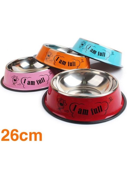 Çelik Mama Kabı Renkli 26 cm