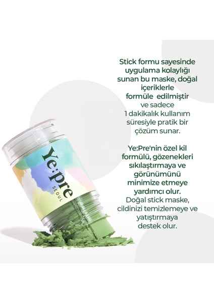 Green Tea Lifting Mud Stick Mask Nemlendirici, Gözenek ve Sebum Dengeleyici Kil Maskesi Kore 40g indirimleri