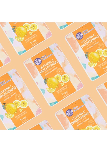 C Vitamini İçeren Aydınlatıcı Kore Yüz Maskesi 23 ml