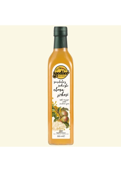 İçilebilir Doğal Fermantasyon Katkısız Sandaloz Sakızlı Elma Sirkesi 500ml