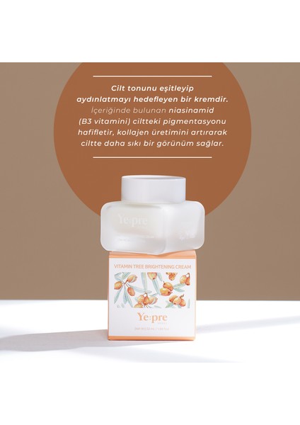 Vitamin Tree Brightening Cream Ton Eşitleyici Nemlendirici Niacinamide Kore 50ml fırsatları