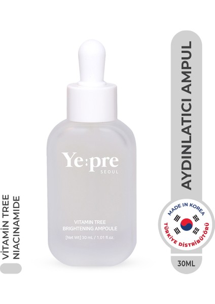 Vitamin Tree Brightening Ampoule Ton Eşitleyici Ampul Niacinamide Kore 30ml