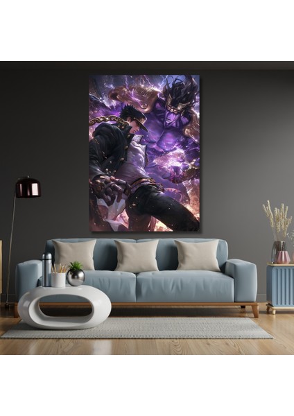 Kanvas Anime Tablosu Jojo Jotaro Temalı Dijital Baskı Kanvas Tablo Oyuncu Odası Tablosu