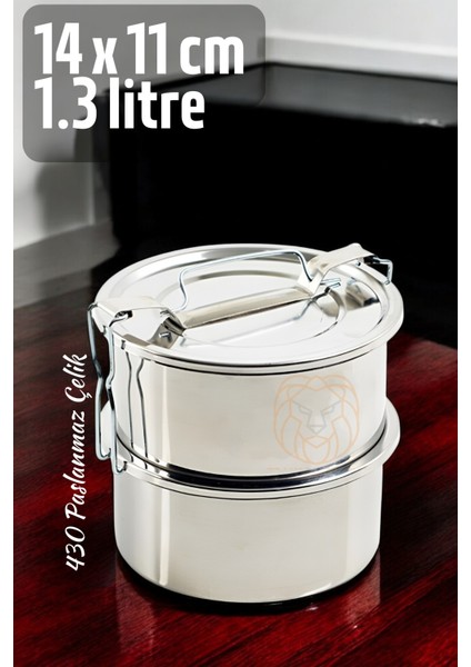 Sefer Tası Yemek Kabı Paslanmaz Çelik 2 Katlı 14 cm 1.3 Litre 721365 fiyatları