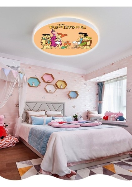 Taş devri avize-led avize-25 watt-30 cm x 30 cm , çocuk odası avize, avize modelleri, flintstones aviz