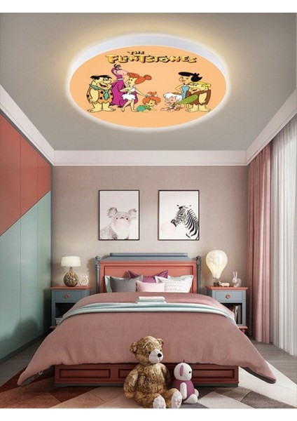 Taş devri avize-led avize-25 watt-30 cm x 30 cm , çocuk odası avize, avize modelleri, flintstones aviz modelleri