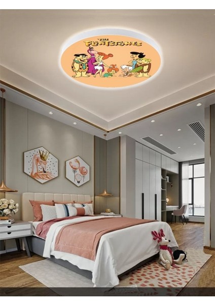 Taş devri avize-led avize-25 watt-30 cm x 30 cm , çocuk odası avize, avize modelleri, flintstones aviz indirimleri