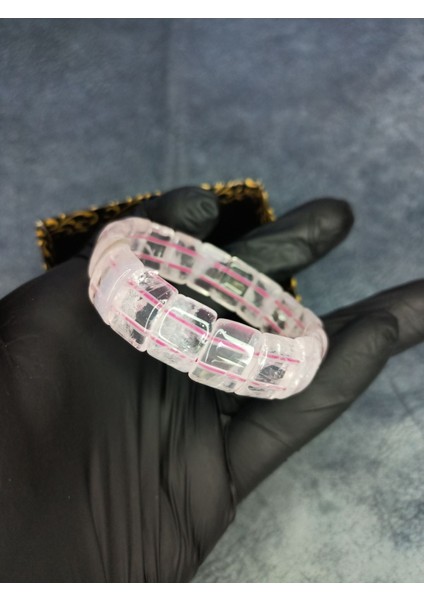 Pembe Kuvars Doğal Taş Rolex Bileklik