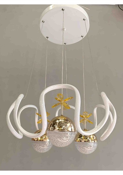 3kademeli bulut şeker toplu modern beyaz led avize
