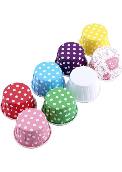 At Market KM-PKU-0215 Puantiyeli Muffin Kek Kapsülü 25'li, Bebek Mavisi