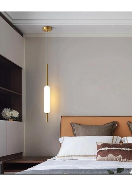 Tekli gold ,yatakbaşı,banyo,boru sarkıt,lamba,led aydınlatma,dekoratif 3000k ışık msc12
