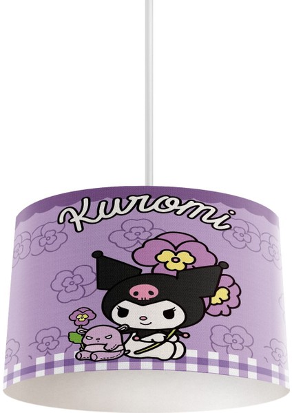 Ekose çiçek mor kuromi bebek ve çocuk odası avize