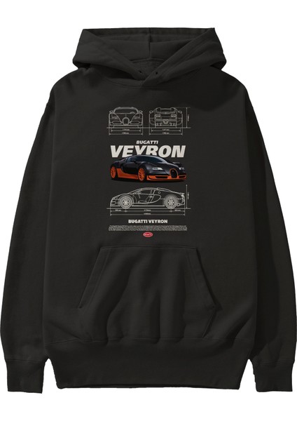 Bugatti Veyron Ön Baskılı Hoodie Oversize Kapüşonlu Sweatshirt Erkek Kadın Unisex fiyatları