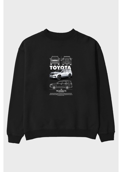 Toyota Txl Ön Baskılı Anime Oversize Sweatshirt Erkek Kadın Unisex
