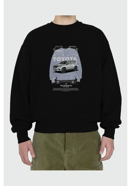 Toyota Txl Ön Baskılı Anime Oversize Sweatshirt Erkek Kadın Unisex