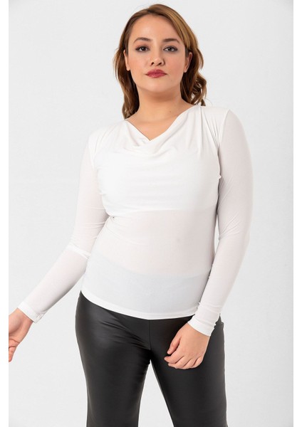 Büyük Beden Degaje Yaka Bluz modelleri