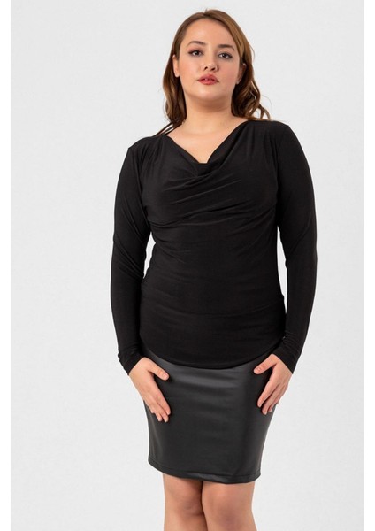 Büyük Beden Degaje Yaka Bluz fiyatları