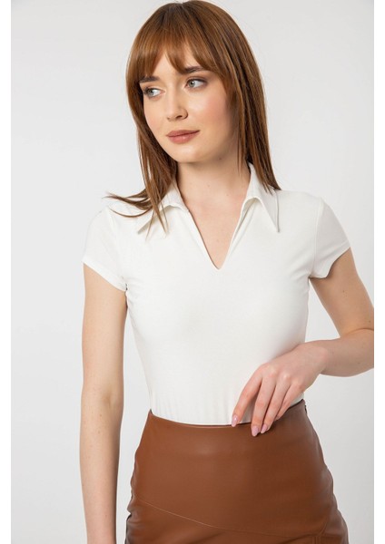 Gömlek Yaka Ay Kol Alttan Çıtçıtlı Bluz modelleri