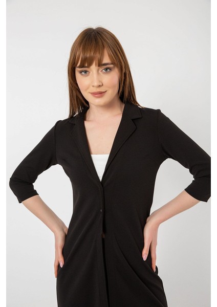 Truvakar Kol Ceket Yaka Düğmeli Krep Hırka/ceket modelleri