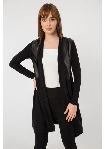 Şal Yaka Deri Garni Detaylı Hırka fiyatları
