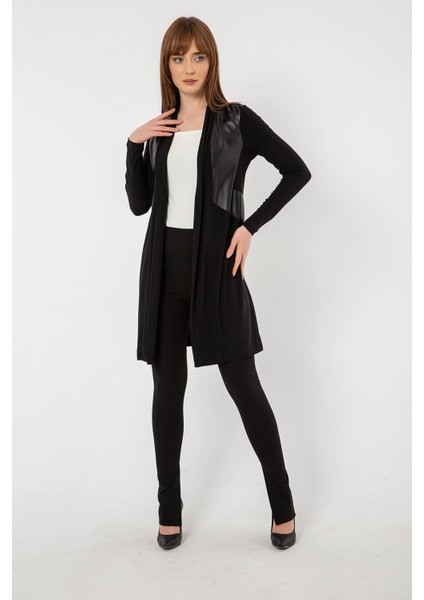 Şal Yaka Deri Garni Detaylı Hırka modelleri