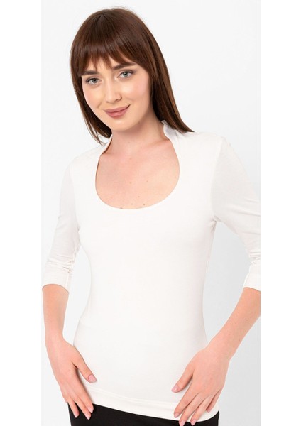 U Yaka Slim Fit Bluz fiyatları