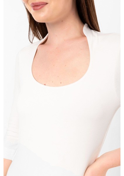 U Yaka Slim Fit Bluz indirimleri