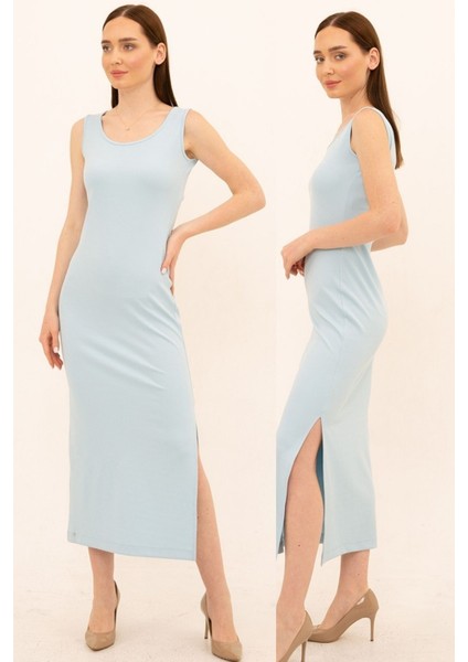 Yırtmaç Detay Yazlık Kaşkorse Ince Fitilli Elbise