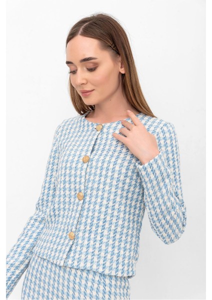 Dokulu Kısa Blazer Ceket & Hırka