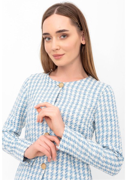 Dokulu Kısa Blazer Ceket & Hırka
