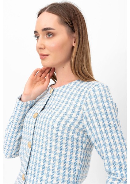 Dokulu Kısa Blazer Ceket & Hırka