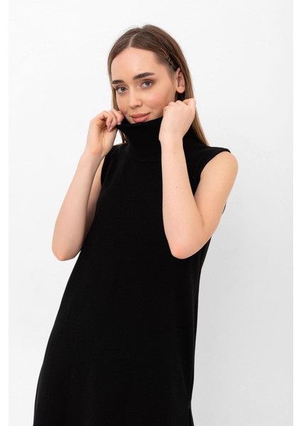 Dik Balıkçı Yaka Yırtmaçlı Triko Midi fırsatları
