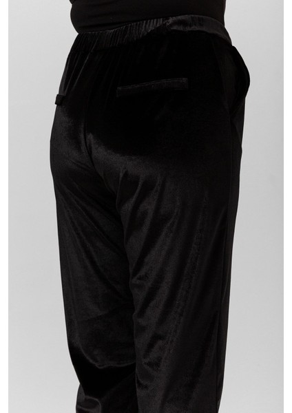 Büyük Beden Cep Detay Beli Lastikli Kadife Havuç Pantolon indirimleri