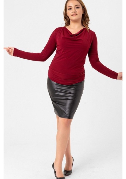 Büyük Beden Degaje Yaka Bluz fiyatları