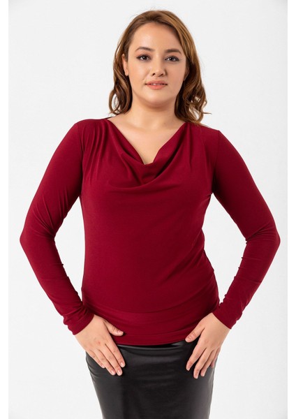 Büyük Beden Degaje Yaka Bluz modelleri