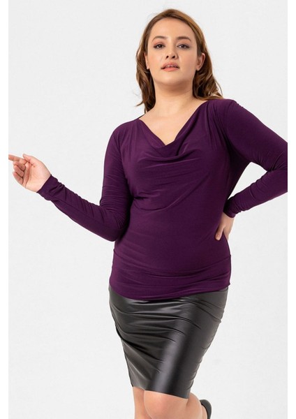 Büyük Beden Degaje Yaka Bluz fiyatları