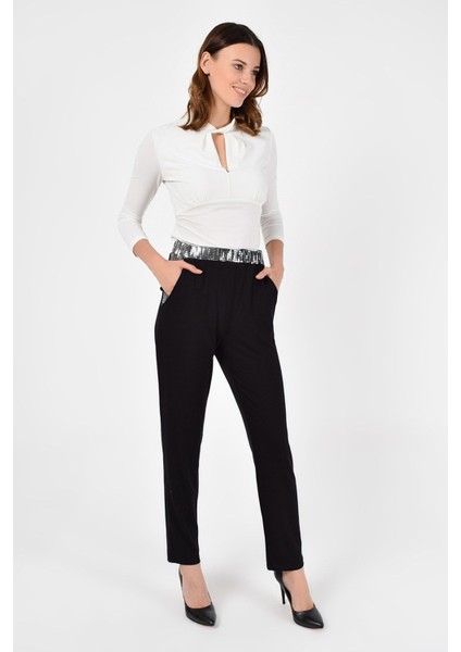 Kadın Pul Payet Detay Pantolon