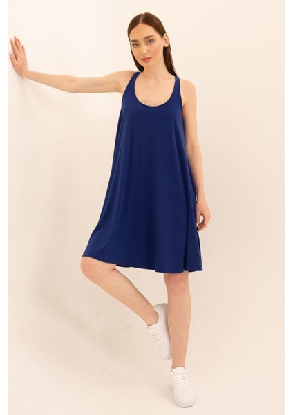 U Yaka Rahat Kesim Elbise fiyatları