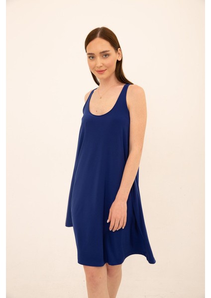 U Yaka Rahat Kesim Elbise indirimleri