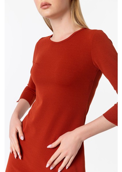 Bisiklet Yaka Truvakar Kol Yırtmaç Detay Elbise modelleri